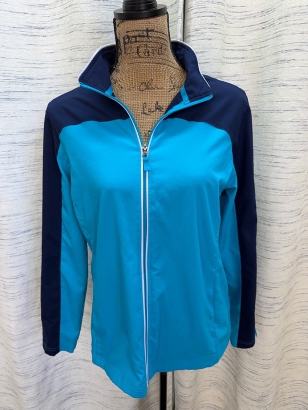 made for life Two-Tone Blue Zip Front Utility Jacket